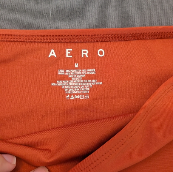 AERO Vibrant Orange High-Waisted Bikini Bottom - Picture 2 of 4